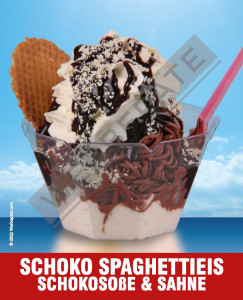 Produkt -Schoko Spaghettieis mit Sahne Magnetschild